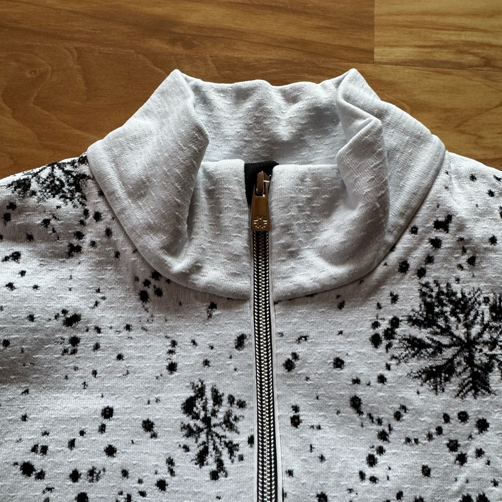 Half-Zip Snowflake Ombre Pullover Midlayer - Whit… - image 3